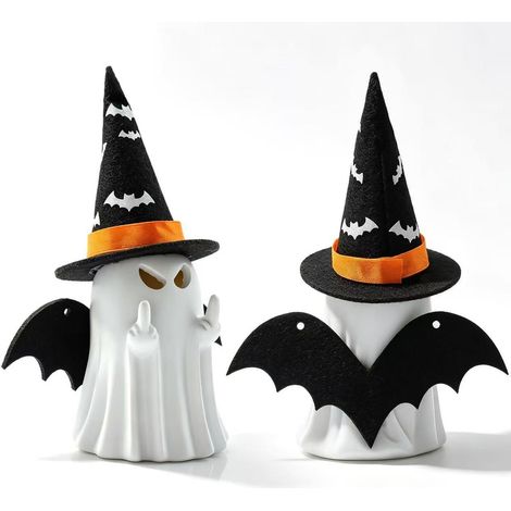 Halloween Ghost Lamp Resin Decoration Witch Hat Ghost Home Decor Festive Atmosphere - Ghost Ornaments -