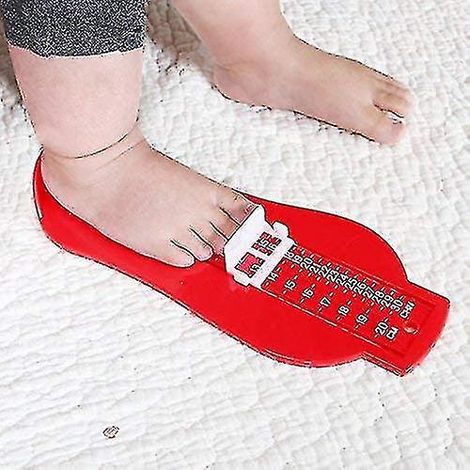Fußmessgerät für Kinder und Erwachsene, Standardgrößen (UK/EU), Schuhgrößenmesser für Kinder – Rot