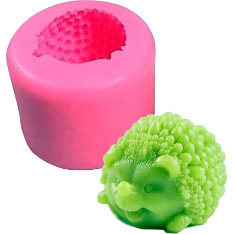 Moule en Silicone, Moule à Savon pour Hérisson 3D, Moule pour Bijoux pour Bricolage en Résine, Porte-clés, Bougies, Chocolat, Bonbons Décoration de Gâteaux,Hérisson 3d,Hérisson 3d (1/5)