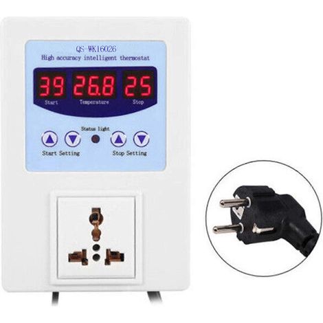 Hochpräziser digitaler Thermostat mit Sensor, Wechselstrom 110–240 V – EU
