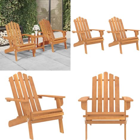 Chaises Adirondack de jardin 2 pcs Bois massif d'acacia - chaise de jardin - chaises de jardin - Home & Living (1/5)