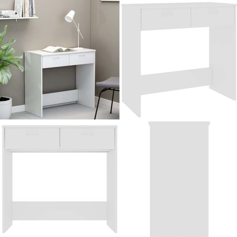 Schreibtisch Weiß 80×40×75 cm Holzwerkstoff - Schreibtisch - Weißer Schreibtisch - Holzwerkstoff Schreibtisch - PC Tisch - Schreibtisch Mit Schubladen - Home & Living (1/5)