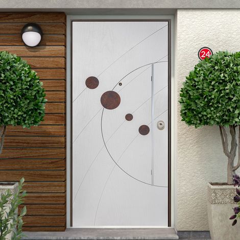 Porta Blindata con Pannello Inserti Giove in Vetroresina per Esterno (1/4)