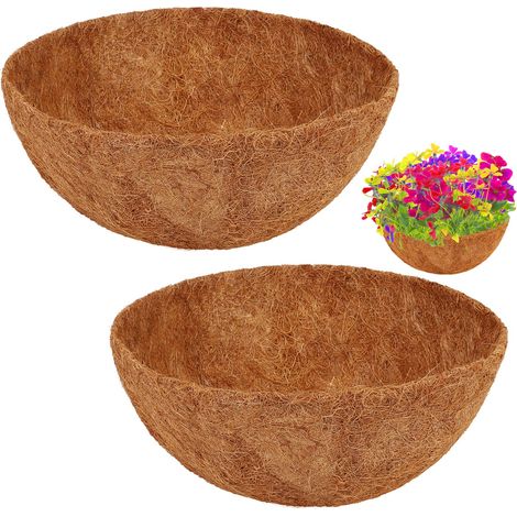 Revestimientos de fibra de coco natural de 45 cm (18 pulgadas) - Revestimientos transpirables y que retienen la humedad para macetas de interior y exterior y cestas colgantes de alambre, paquete de 2 (1/5)