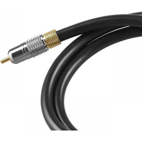 Juce® 5M Câble Audio Numérique Coaxial RCA Plaqué Or 24K Mâle à Mâle - 5M (1/4)