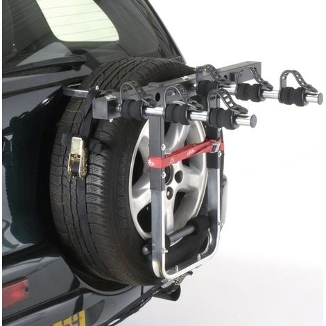 Mottez – Porte-vélo 4x4 sur roue de secours – Fixation universelle – Démontable – Charge maximale 60kg – Pour 2 vélos