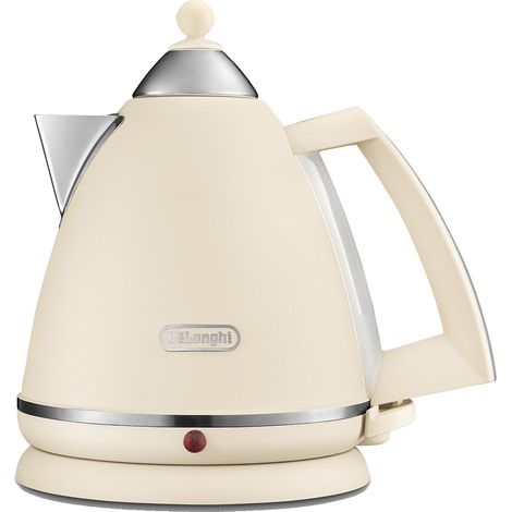Delonghi Cordless Jug Kettle Argento, 1.7L , None Slip Feet, Boil Dry Protection, Beige