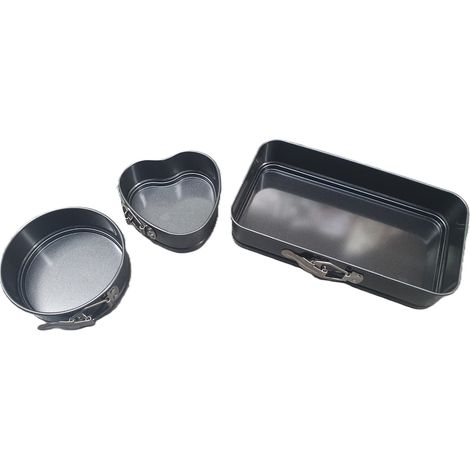 Moldes para pasteles, moldes para hornear MEZCLA DE FORMAS NEGRAS - juego de 3 BLS-115