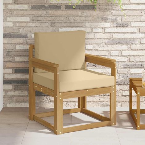 vidaXL Divano da esterno Poliestere Bianco e Beige (1/5)