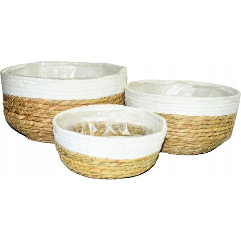 Ensemble de 3 paniers en jonc de mer FI 24/20,5/17 cm (1/5)