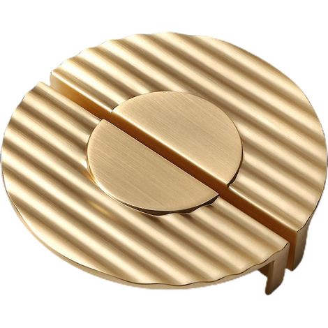Poignée de porte demi-cercle à un trou en forme de croissant de lune, pour table de chevet ou bibliothèque - Lot de 2 - Fil de cuivre brossé (1/4)