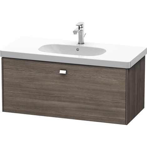 Duravit Brioso Vanity pensile a parete 102,0 x 46,9 cm, 1 cassetto, per lavabo D-Codice 034210, Colore (anteriore/corpo): Pine Terra decor, maniglia cromata - BR404701051