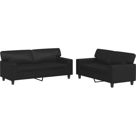 Maison Exclusive - Set di Divani 2 pz Nero in Similpelle