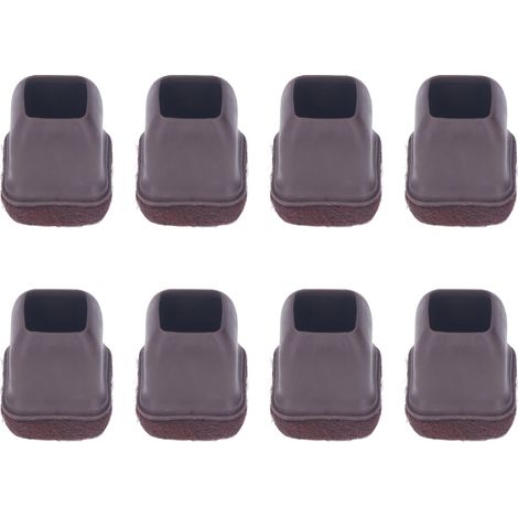 Ensemble de 8 protections de pieds de chaise en TPE pour sols, compatibles avec tables et tabourets, marron, taille S. (1/5)