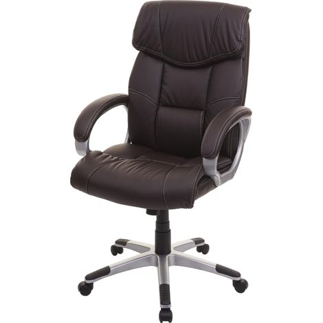 Bürostuhl HHG-052, Chefsessel Drehstuhl, Kunstleder coffee-braun