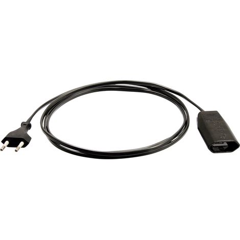 AS Schwabe 50132 Strom Verlängerungskabel 2.5 A Schwarz 3.00 m H03VVH2-F 2X 0,75 mm²