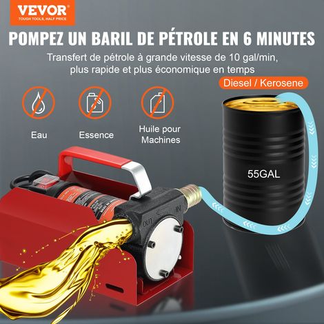 Pompe Transfert Diesel 37,8 L/min Pompe Gasoil 12 V CC Pompe Transfert Carburant Électrique Buse Arrêt Auto Pompe à Fioul Fuel Tuyau d'Entrée Sortie pour Diesel Kérosène Huile de Transformateur (1/5)