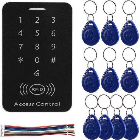 Contrôleur d'accès autonome crypté anti-copie, clavier de contrôle d'accès ID 125 kHz, panneau numérique et lecteur de cartes, adapté aux serrures de porte. (1/5)