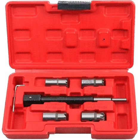 Outil de nettoyage de sièges d'injecteurs diesel en 5 pièces, compatible avec Bosch et Delphi, pour éliminer les dépôts de carbone. (1/4)