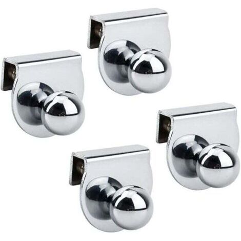 Lot de 4 poignées de porte en verre, sans perçage, pour vitrines, meubles, armoires en verre (1/4)