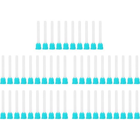 50 embouts de mélange dentaire jetables en silicone, usage unique, seringue de mélange proportion 1:1 (1/5)