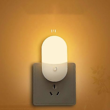 Veilleuse LED murale avec capteur crépusculaire et luminosité réglable, lampe blanc chaud, éclairage nocturne automatique pour enfants. (1/5)