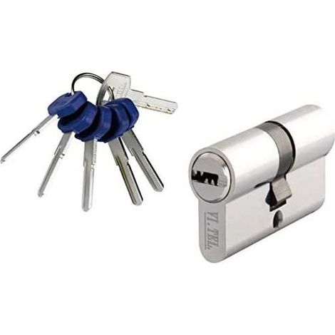 Cilindro europeo VI.TEL. mm 80 (30+50) con 5 chiavi piatte + chiave da cantiere cromsat