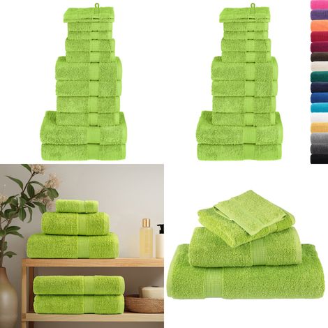 12-tlg. Premium Handtuch-Set SOLUND Apfelgrün 600 g/m² - Baumwolle - Waschmaschinenwaschbar (1/5)