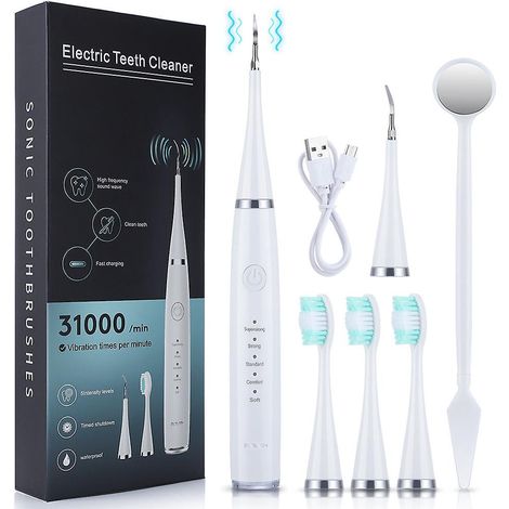 nettoyage Dentaire-blanc-hydropulseur Oral Irrigator 3 Embouts Nettoyage 5 Modes Ipx6 D'eau Portable Sans Fil Rechargeable Nettoyeur De Dents Pour (1/5)