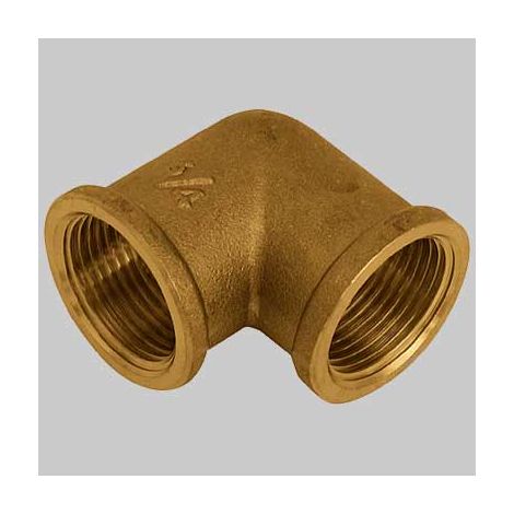 GOMITO FEMMINA/FEMMINA OTTONE GIALLO  1/4 x 1/4     MADE IN ITALY