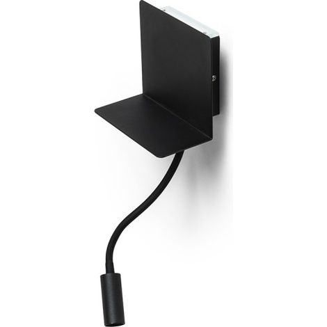 Lampada applique ROSTAM da parete con USB nero  230V LED 2x3W  3000K