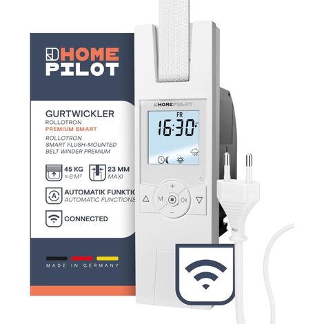 Enrouleur de sangle encastrable connecté pour commande de volet roulant à sangle. Enrouleur volet roulant Commande vocale Volet roulant connecté Installation rapide 10182345 (1/5)