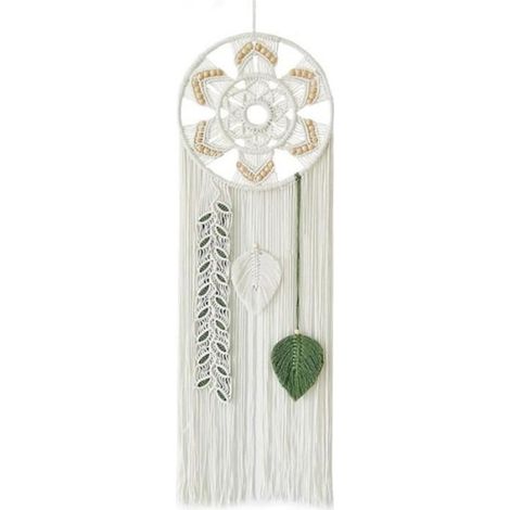 Attrape-Reves - Macrame Murale - Decoration Boheme Chambre Enfant Salon Balcon - Longueur 114 cm - 1 Piece (1/4)