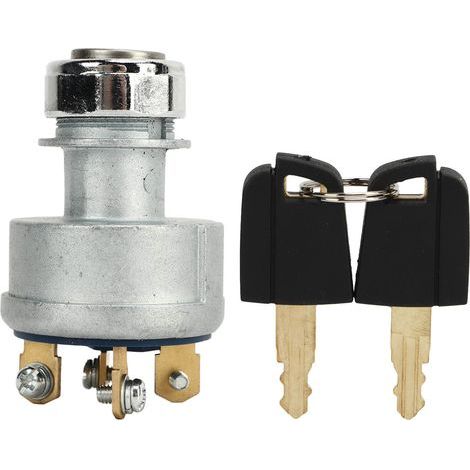 Interruttore di avviamento a chiave a 4 fili 9G7641 con 2 chiavi, compatibile con escavatori idraulici Caterpillar CAT 229, 306, 320, 330, 322 e 375. (1/5)