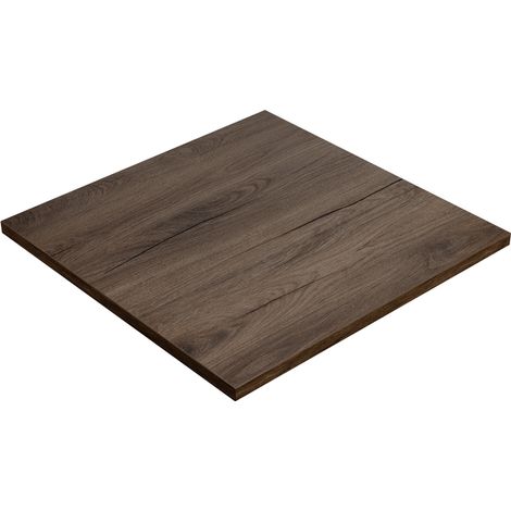 Plateau laminé chêne chocolat 90 x 90 cm pour bureau, table, table basse (1/3)