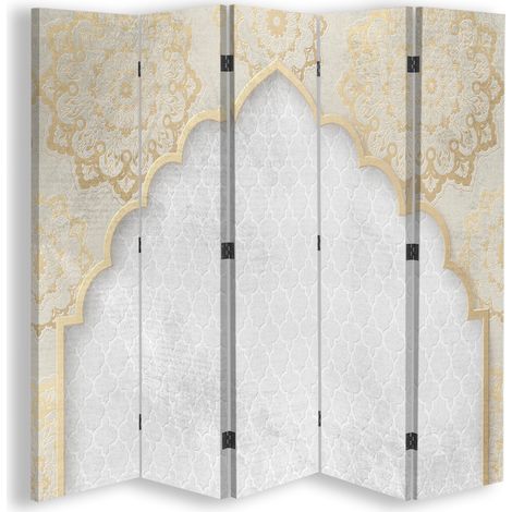 Paravento bilaterale, Motivo orientale in oro - 180x170 (1/5)