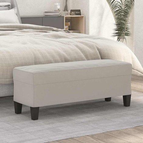 Banc - Banc de salon Banc de table Gris clair 100x35x41 cm Tissu microfibre BV278307 - BonneVie (1/5)