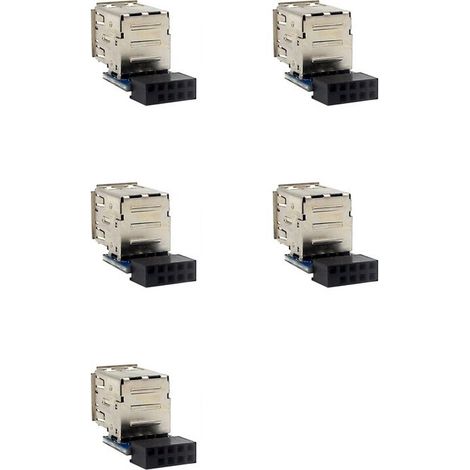 Convient aux adaptateurs de carte mère à 9 broches vers double connecteur USB 2.0, adaptateur noir de carte mère vers 2 connecteurs internes femelles USB 2.0. (1/5)