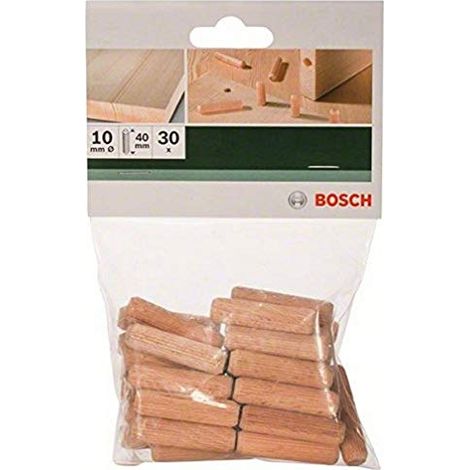BOSCH - 30 TASSELLI IN LEGNO ZIGRINATI 10x40MM (1/4)
