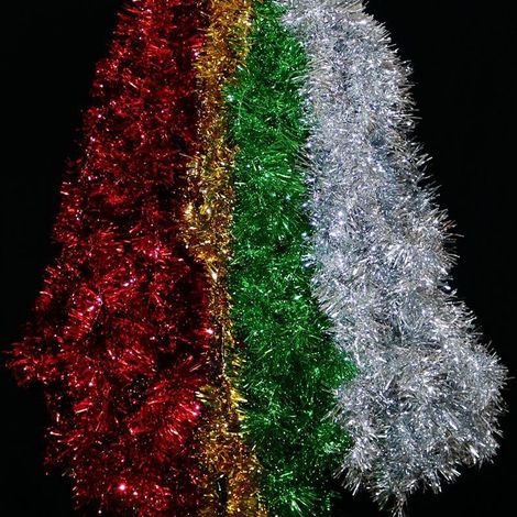 4 rouleaux de guirlandes métalliques en fil de fer pour décoration d'arbre de Nol, ruban à paillettes, corde à suspendre pour mariage, anniversaire, vacances, nouvel an, fête de Nol, décorat (1/4)