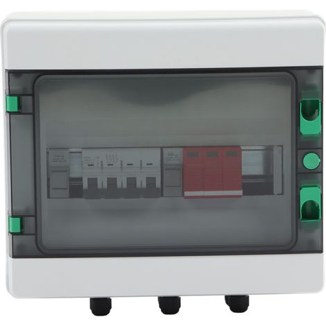 Boîte de jonction solaire 1 entrée PV, 1 sortie avec parafoudre et fusible pour convertisseur MPPT, protection surtension, raccordement panneau photovoltaïque (1/5)