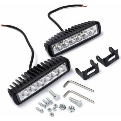 Phare de Travail LED Barre LED 12V 18W 15cm Projecteur LED Voiture Etanche IP67 Spot Feux Antibrouillard LED Feux de Travail pour 4x4 Moto Voiture Camion Tracteur SUV Bateau (1/5)