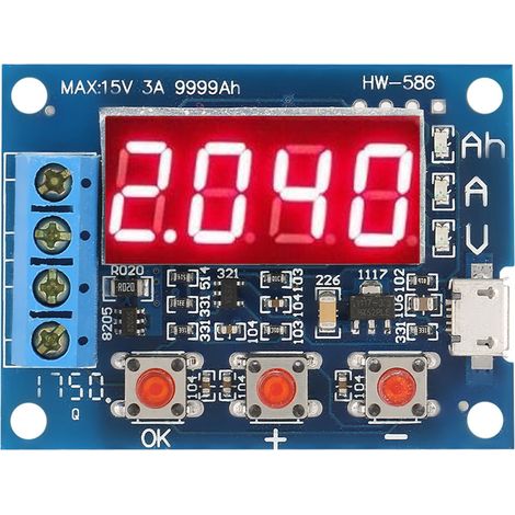 Testeur de capacité et analyseur de décharge pour batteries lithium-ion/plomb-acide 18650 (1,2-12 V) (1/5)