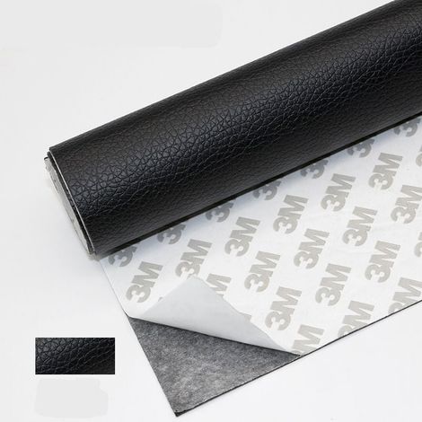 50 x 120 cm Leather Adhesive Roll, Synthetic Leather Sticker, Leather Patch Repair for Sofa, Car Seat, Handbag, Leather Jacket (Black) - RAPANDA (1/4)