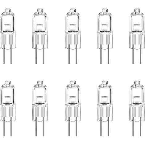 10er-Pack G4 Halogenlampe 10W 12V Techgomade Halogen Stiftsockellampe, Warmweiß 3000K