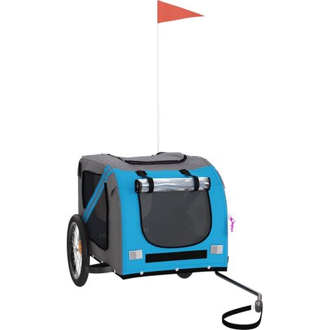 Remorque de vélo pour animaux de compagnie bleu et gris CFW49531 (1/5)