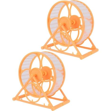 2 Pièces Roue de Course Silencieuse pour Hamster Lot de Jouets pour Rongeurs pour Souris Gerbilles et Chinchillas Accessoire et Sûr pour Petits Animaux (1/5)