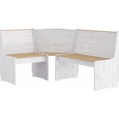 Banc d'intérieur,Banc d'angle 151 cm Bois de pin solide Marron miel et blanc CFW65580 (1/5)