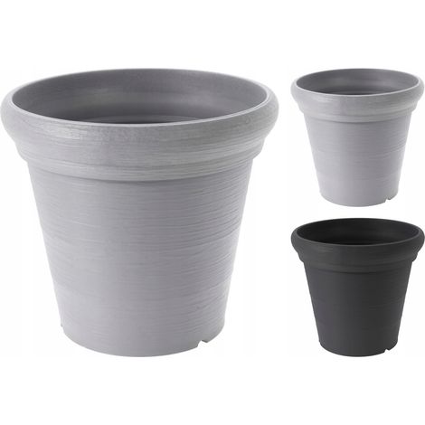Vaso da fiori in plastica con coperchio, vari colori, classico, 38 cm, 1 pz.