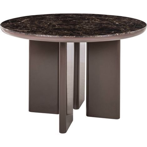 Table à manger ronde chocolat effet marbre - brun chocolat (1/5)